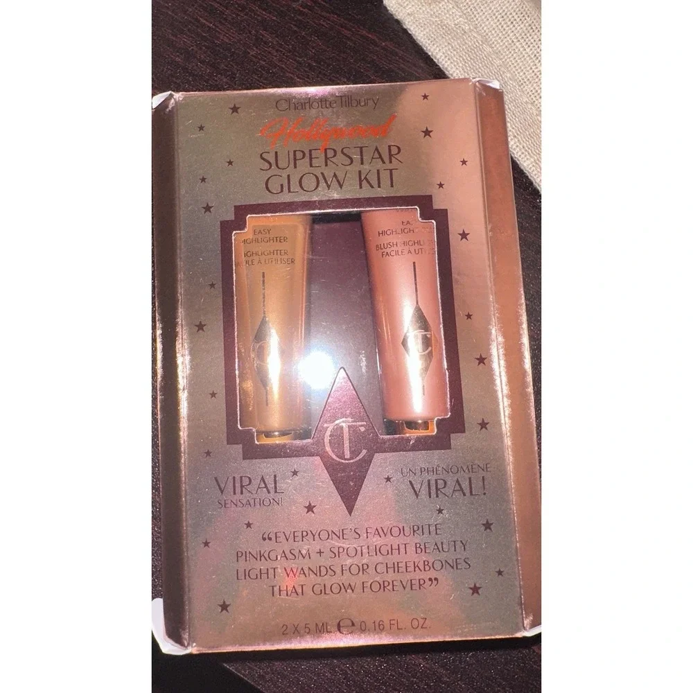 Charlotte Tilbury Mini Hollywood Superstar Beauty Highlighter Wand Duo Set BNIB